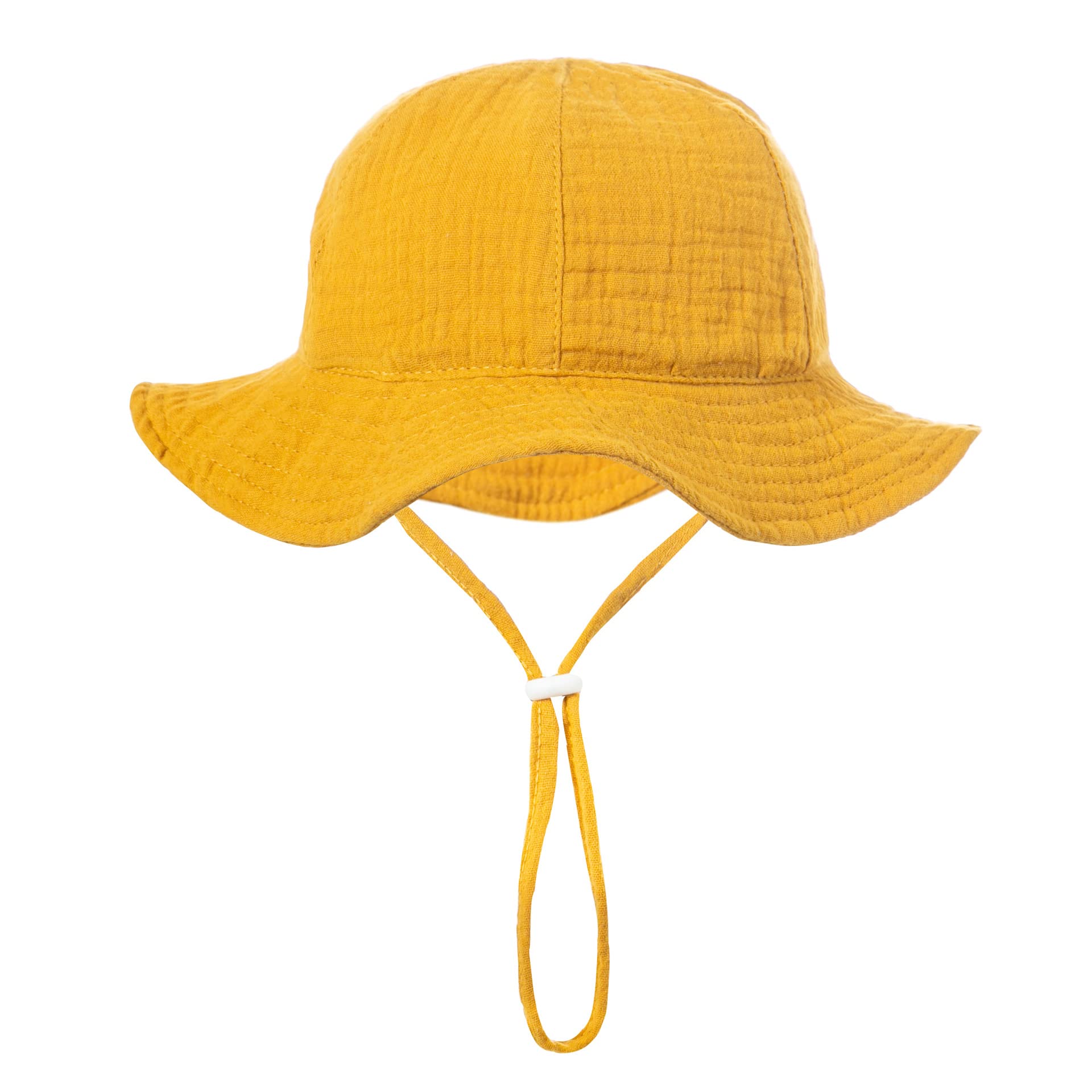 PythJooh Infant Baby Girl Boy Cotton Sun Hat Newborn Soft Cotton Bucket Hats with Adjustable Chin Strap for 3-12Months — view 19