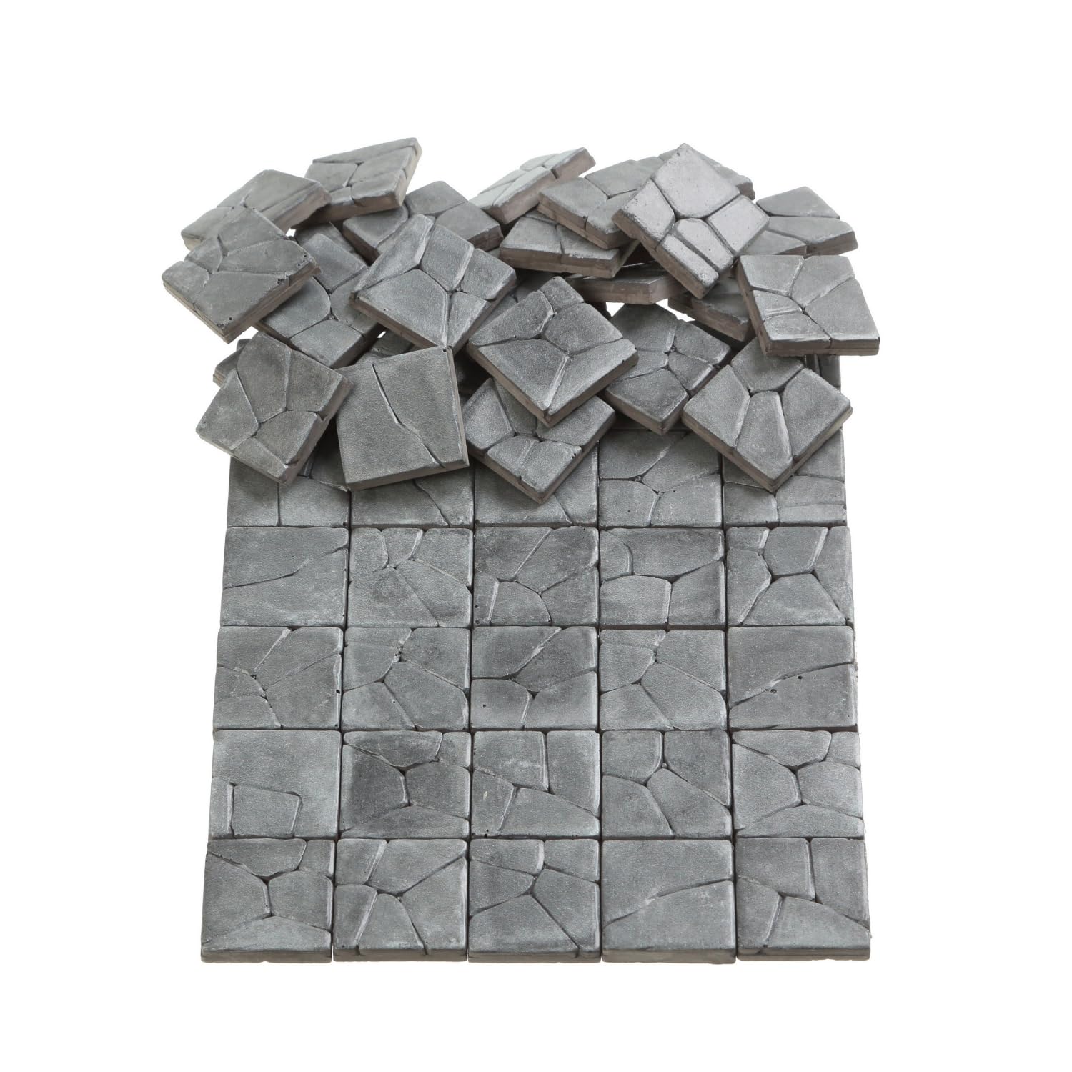 Dollhouse Flooring, Miniature Pavement Bricks, 1/12 Scale Accessories, Mini Bricks for Landscaping, REDUCIO! (Gray Rock Pavement, Large Pack 100pcs) — image 1