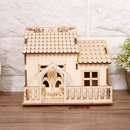 Miniatura 3 de Alcancía, innovadora caja de ahorro de dinero de madera villa caja de almacenamiento de casa modelo banco de dinero para decoración del hogar, ideal