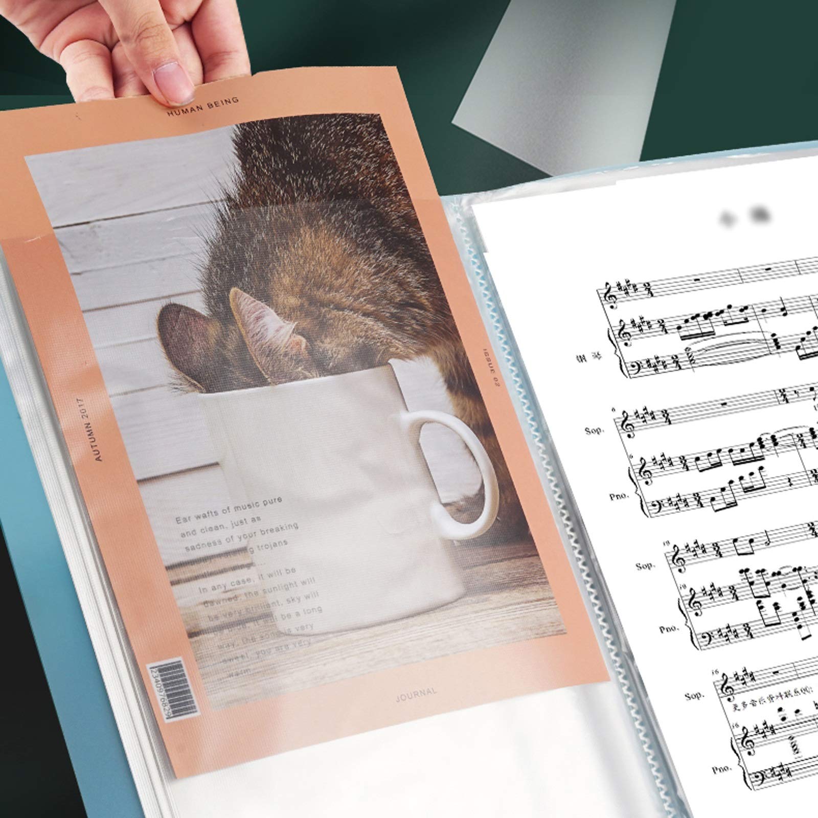 Blocco Appunti Portablocco Cartella di 100 pagine Multi-funzione A4 Binder Cartella di file di grande capacità di grande capacità Organizzatore del documento per documenti / pittura / musica Punteggi