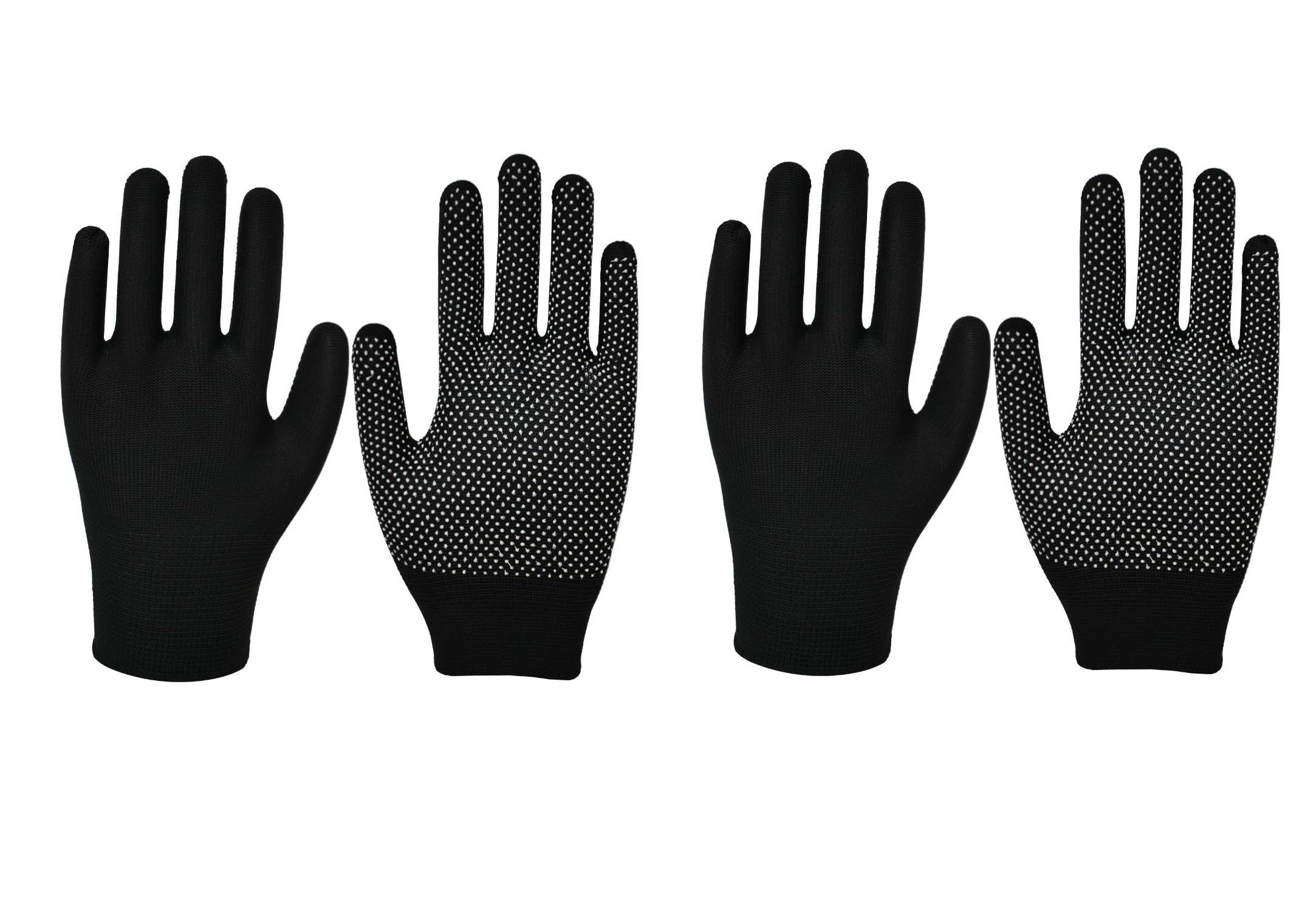 Golden Beads 2 Pairs Adult Fingerless or Full Finger Magic Rubber Grip Gripper Driving Gloves From Undercover (2)
