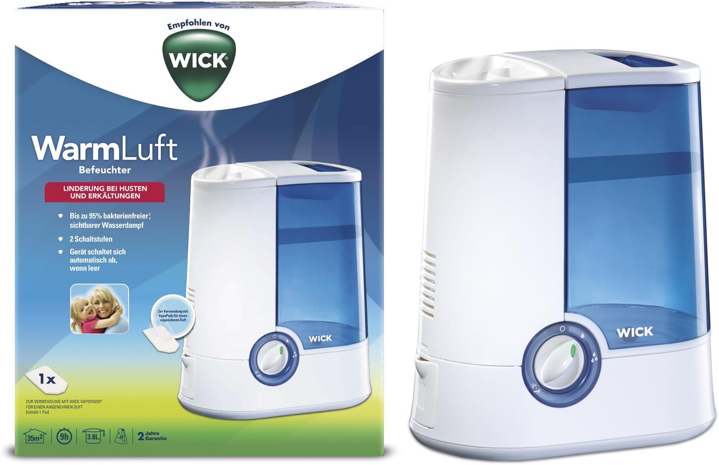 Wick Vicks Warm Mist Humidifier for Baby Health - White