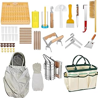 Kit d'Outils d'Apiculteur 17 Pièces,Outils et Accessoires d'Apiculture,Kit de Démarrage pour l'Apiculture Outil pour Les Apiculteurs Professionnels Et Débutants