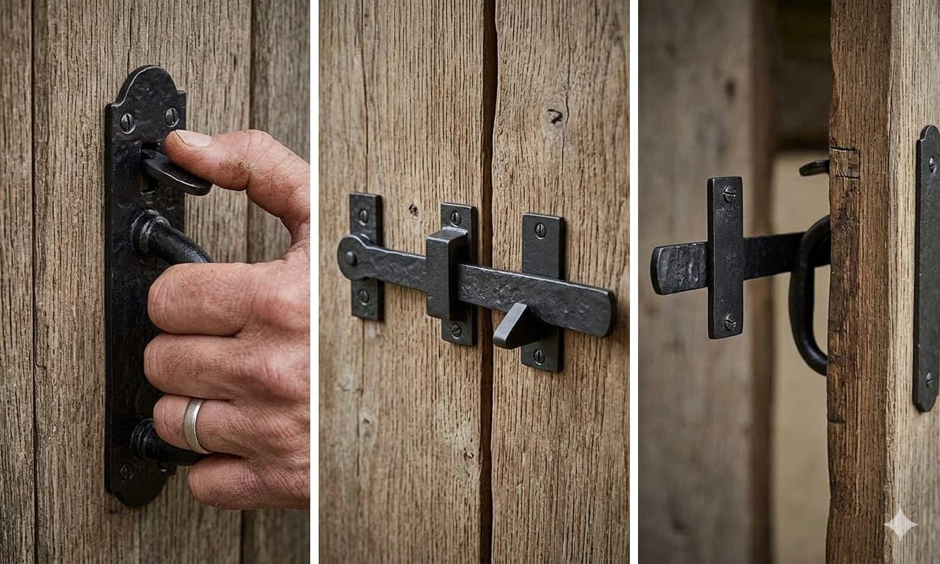 Old Country Suffolk Thumb Cottage Door gate Latch Handles Vintage Old Style (Black) x 1