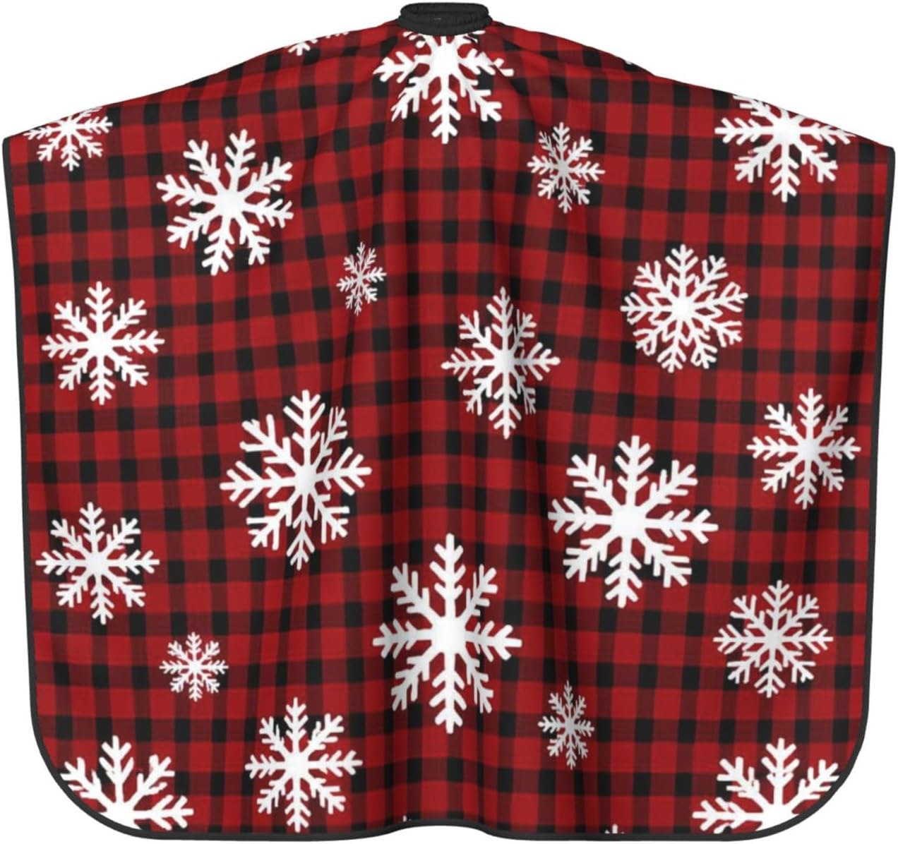 Xmas Black Red Plaid White Snowflake Adult Hair Cutting Cape 55x66in Adjustable Snap Closure Salon Hairs Hat Shaving Bib