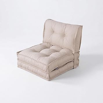 Homedius Mila Single Reclining Chair with Folding Bed Beige Single