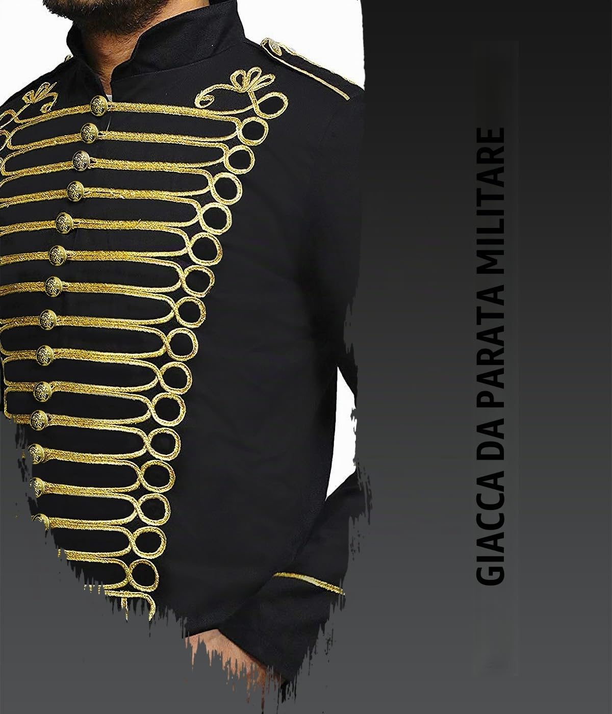 Pamposh Steampunk Hussar Napoleon Military Drummer Parade Jacket