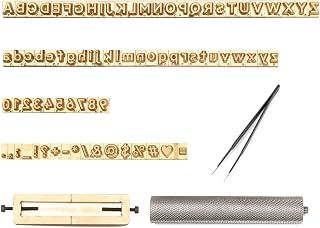 WUTA Brass Stamping Tools Flexible Letters Numbers Alphabets Symbols Characters Molds Leather Jewelry Metal Stamping Tools for Hot Foil Stamping Machine (Copper Mold Set 83pcs)