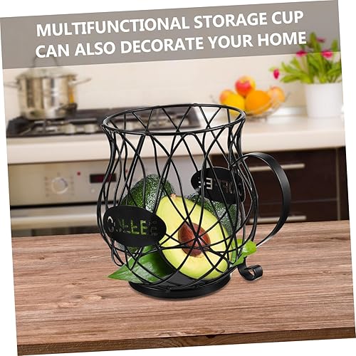 Miniatura 3 de KJHBV 1 cesta de fruta de hierro, taza de café y soporte, organizador de cápsulas de café, soporte de té, alambre de metal, cuenco de frutas,