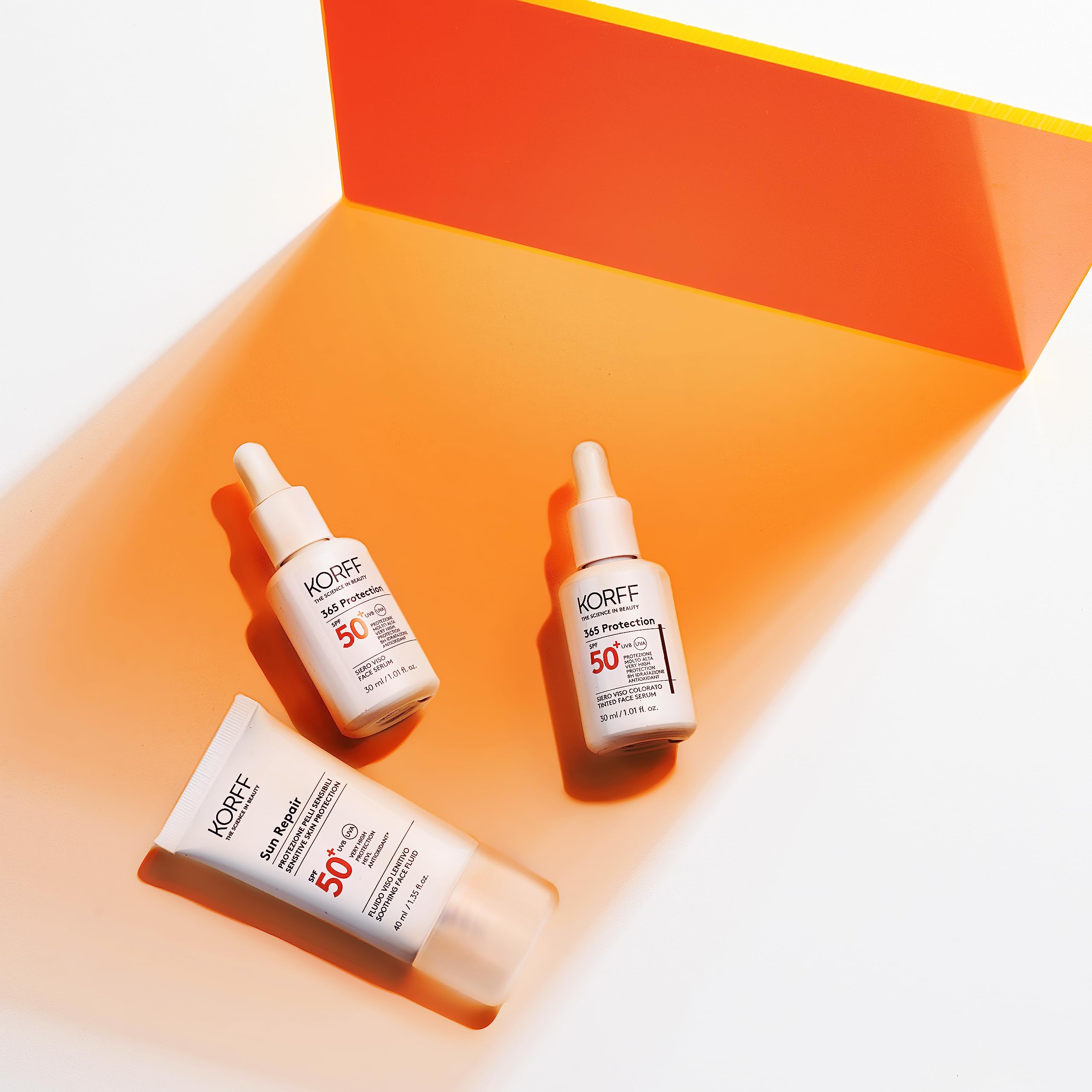 Korff Sun Repair Fluido Viso Lenitivo SPF 50+, Protezione Molto Alta, Lenitivo Istantaneo, Texture Leggera, Senza Tracce Bianche, Adatto a Pelli Sensibili, Confezione da 80 ml