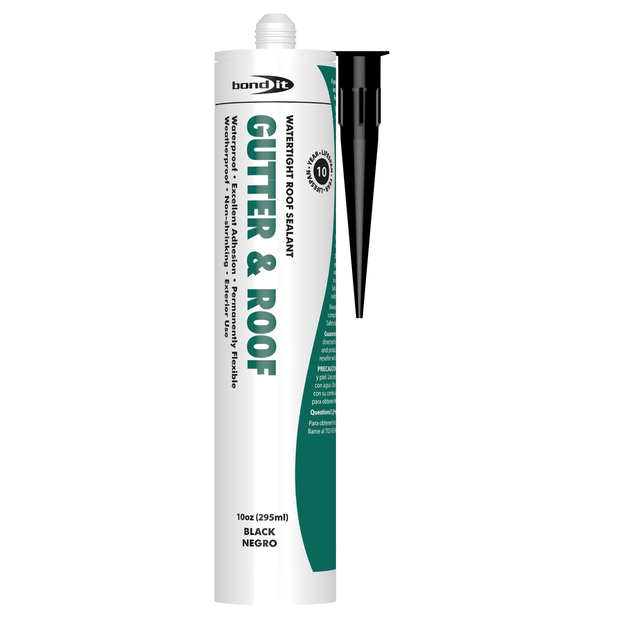 Bond It Gutter & Roof Sealant, Watertight, Waterproof, Excellent Adhesion,  Permanently Flexible, Weatherproof, Non-Shrinking, Exterior Use, 10 Oz,  Black: Amazon.com: Tools & Home Improvement