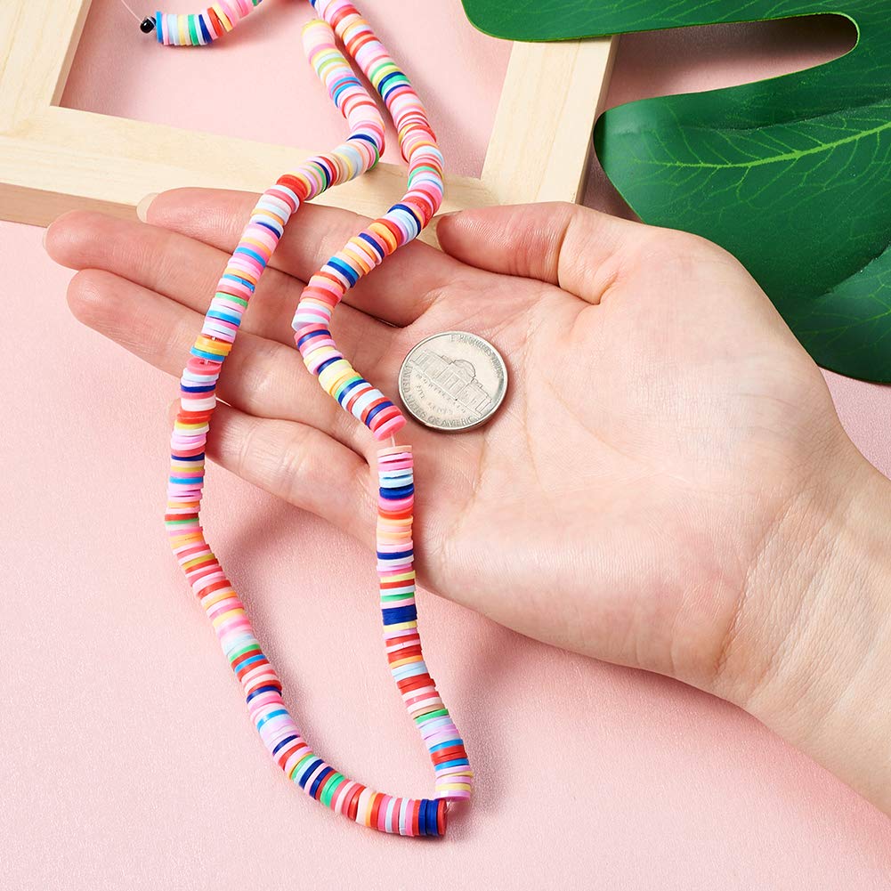 Perline Heishi da 6 mm, perline per braccialetti Heishi, perline a disco in argilla polimerica, perline a disco africane, perline Heishi in vinile, filo intero n. 86 - Italia