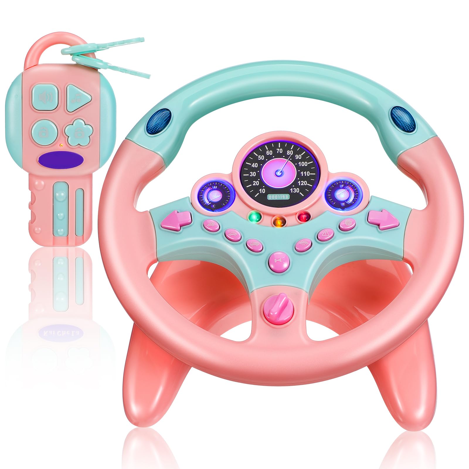 Giocattolo la Guida Rosa con Luci e Suoni, Simulazione di Guida