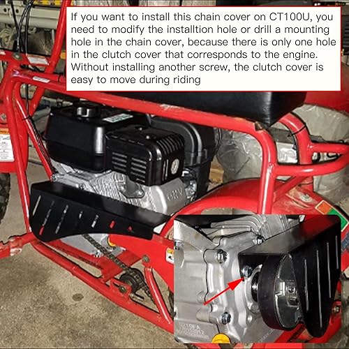 Miniatura 5 de YOXUFA Cubierta protectora de embrague de cadena para la mayoría de las mini bicicletas con Predator 212cc 196cc 200cc GX160 GX200 Tilotson 212R