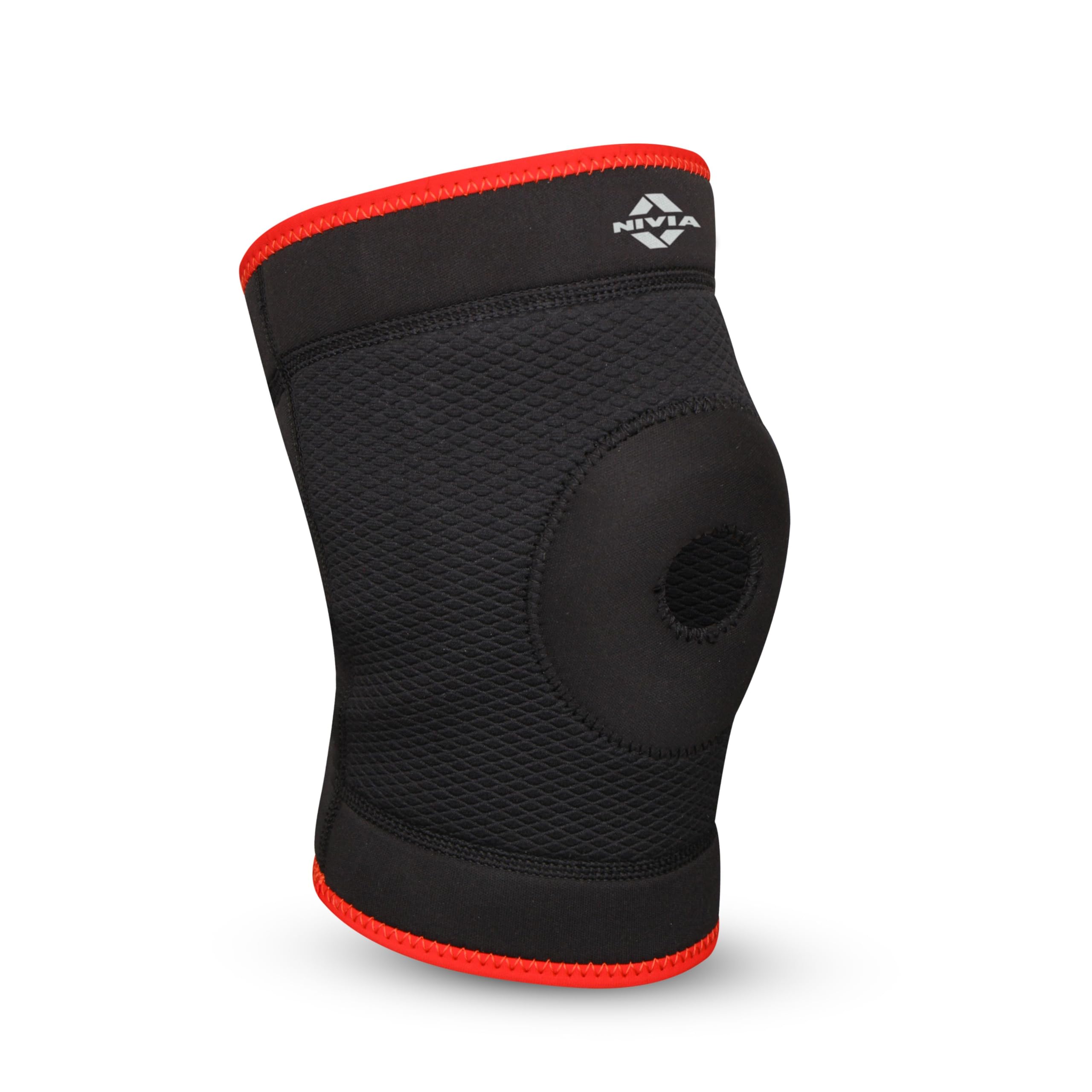 Nivia Orthopedic Knee Support for men and women, Knee Support with Patella Hole Slip-in,Knee support(Small) Black/Red (M) (B07ZXGKVRH) Amazon Price History, Amazon Price Tracker