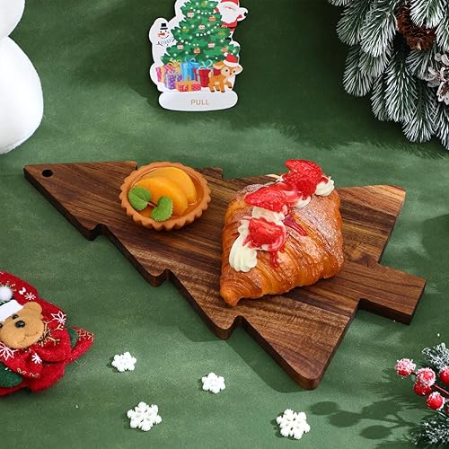 Miniatura 3 de iplusmile Tabla de charcutería de árbol de Navidad, tabla de cortar de cocina, plato de queso de Navidad, bandeja de servir sushi, bandeja de
