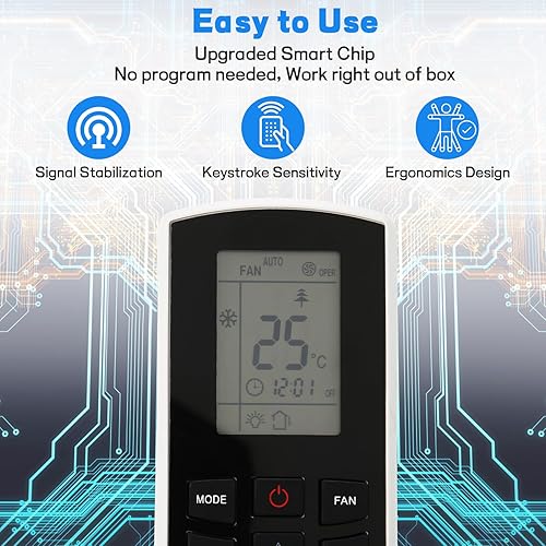 Miniatura 3 de YAN1F1 - Control remoto de aire acondicionado de repuesto para Gree VIR09HP115V1AH VIR12HP230V1AH AC aire acondicionado mando a distancia