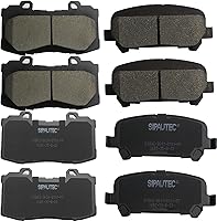 Vista 28 de Juego de pastillas de freno delanteras y traseras de 4 ruedas de repuesto de pastillas de freno de disco de cerámica para Nissan Pathfinder