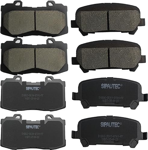 Miniatura 28 de Juego de pastillas de freno delanteras y traseras de 4 ruedas de repuesto de pastillas de freno de disco de cerámica para Nissan Pathfinder