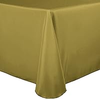 Vista 32 de Ultimate Textile Mantel ovalado de lino de poliéster de 54 x 96 pulgadas, color amarillo claro