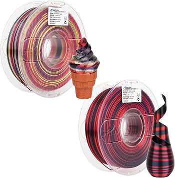 AMOLEN S-Series Silk PLA Bundle Black Red Green & Black Red 1kg