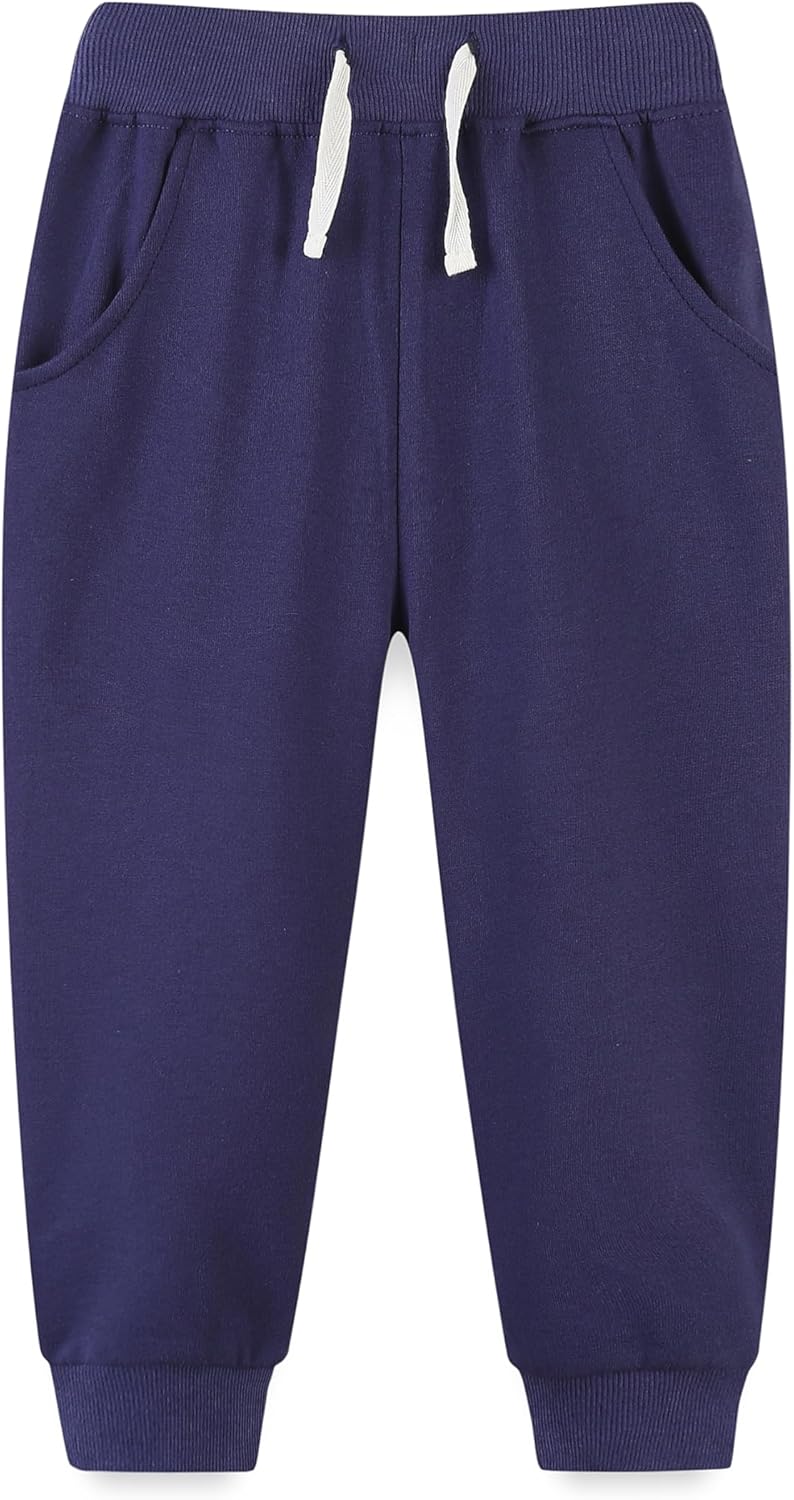 AMIYAN Toddler Sweatpants Boys Cotton Pants with Pocket and Decorative Drawstring Joggers Pants for Kids 2-7Y