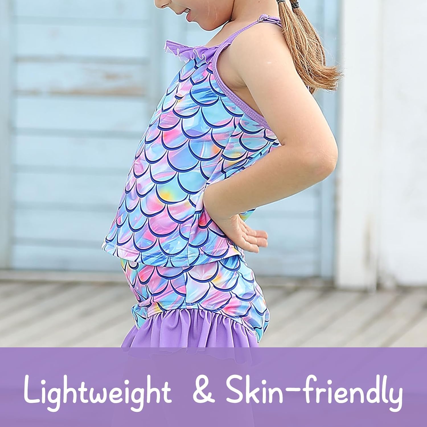 BFUSTYLE Girls Swimsuit 3 Pieces Rash Guard Kids Long Sleeves Bathing Suit 3-8 Years Sun Proction Swimwear Tankini - Image 6