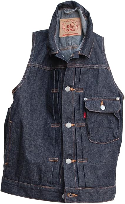 最安値に挑戦 デニムベスト メンズ レディース 兼用 多ポケット ハコベストデニム コート ジャケット