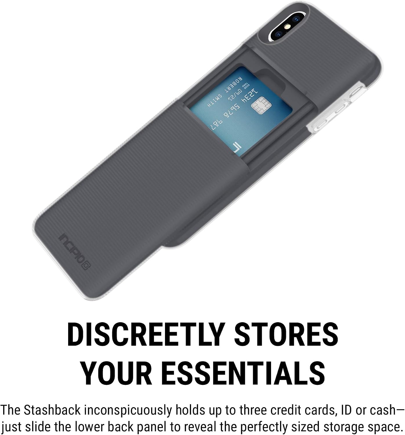 Incipio Stowaway Compatible with Apple iPhone Xs Max - Asphalt Black