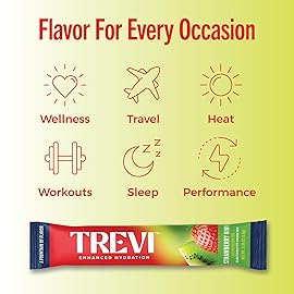 TREVI Sugar Free Electrolytes - Drink Mix Hydration Powder Packets - 28 Count - Strawberry Kiwi