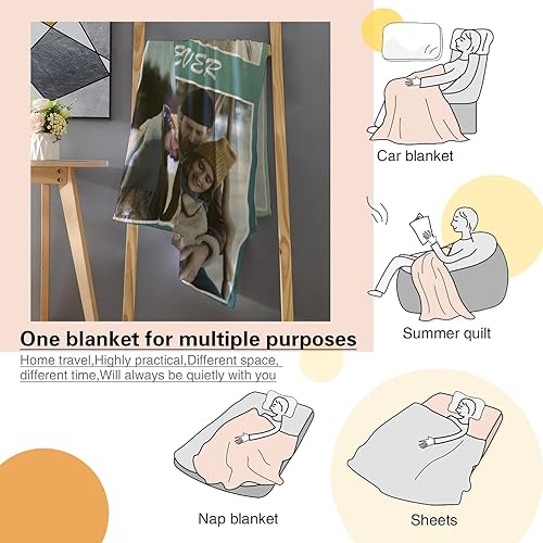 Vista 41 de Manta personalizada con texto fotográfico, manta de imagen personalizada para bebé, madre, padre, adultos, amigos, amantes, regalo personalizado