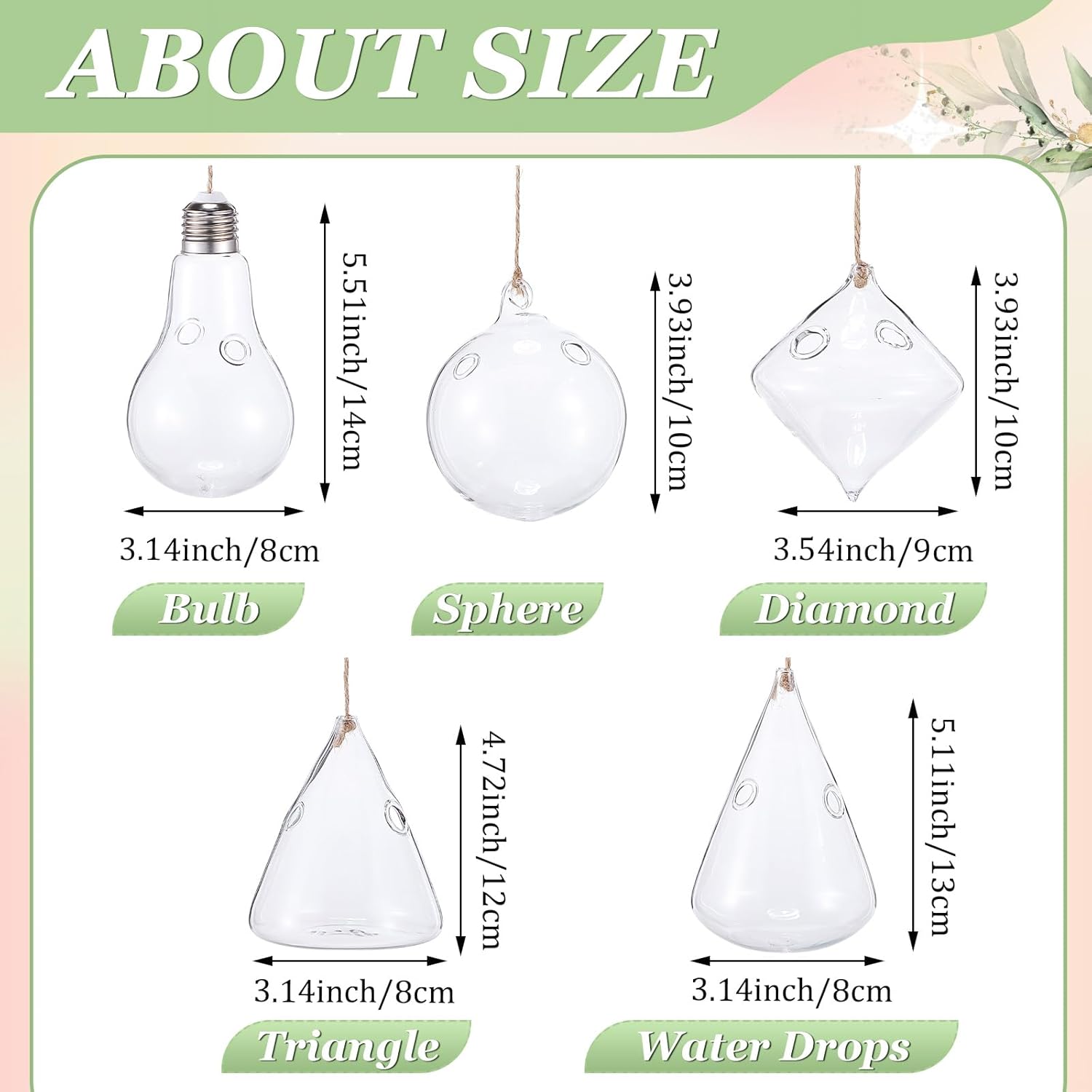 Mumufy 11 Pcs Crystals Suncatcher and Hanging Glass Planter Terrariums Set Geometric Wall Vases Moon Star Crystals Prism Hanging Decor for Windows Home Wedding Decoration