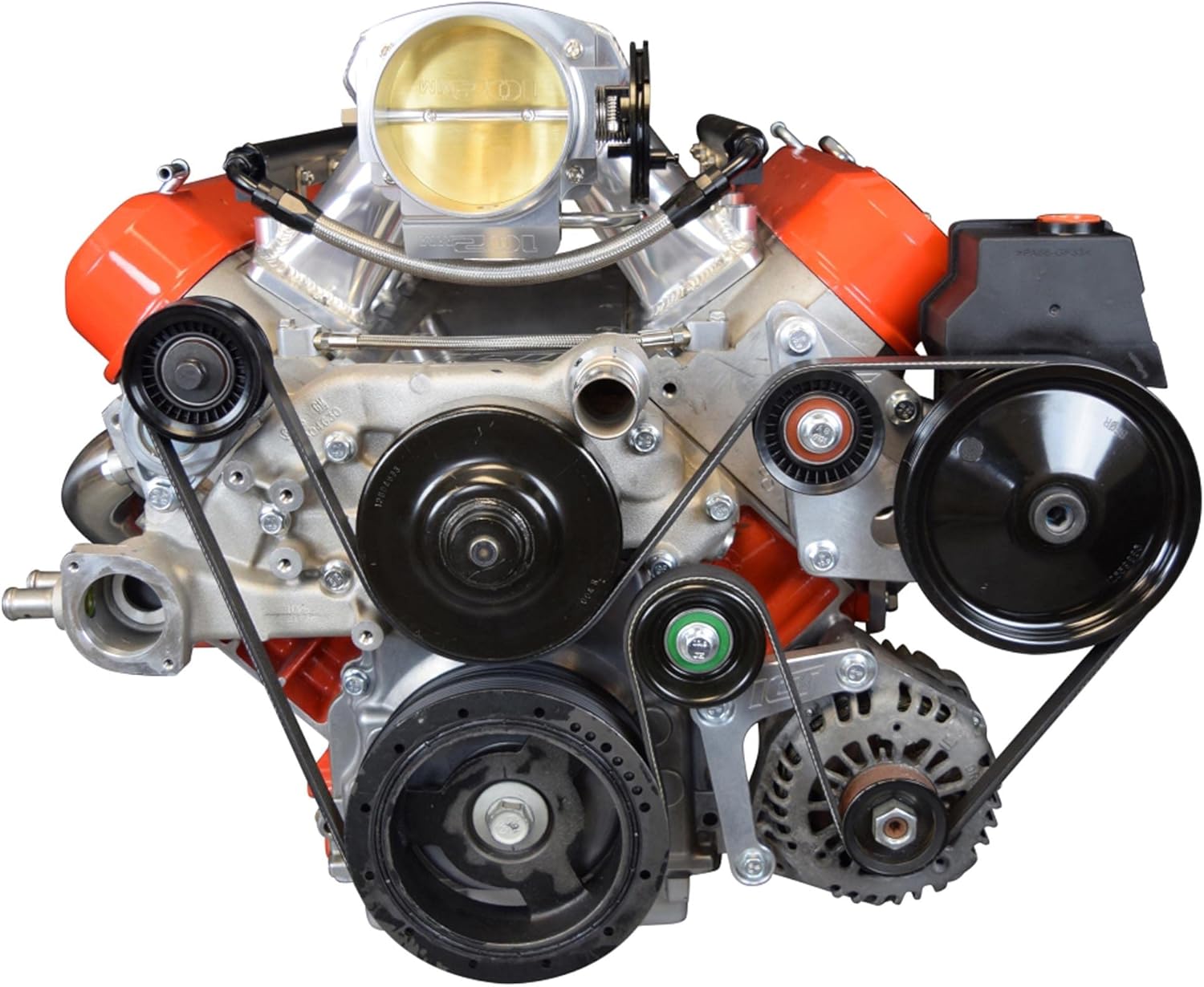 ICT Billet LS Corvette Low Mount Alternator, Power Steering Pump Brackets LSX LS1 LS3 LS2 551769-1