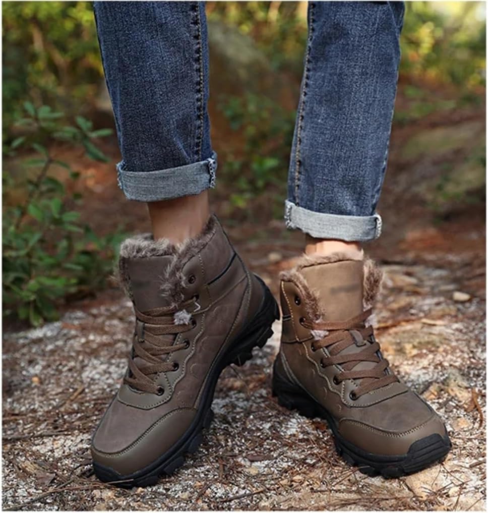 Men Snow Waterproof Sneakers Warm Men's Outdoor Anti-Slip Male Hiking Work Shoes Mens Shoes(44 Code)