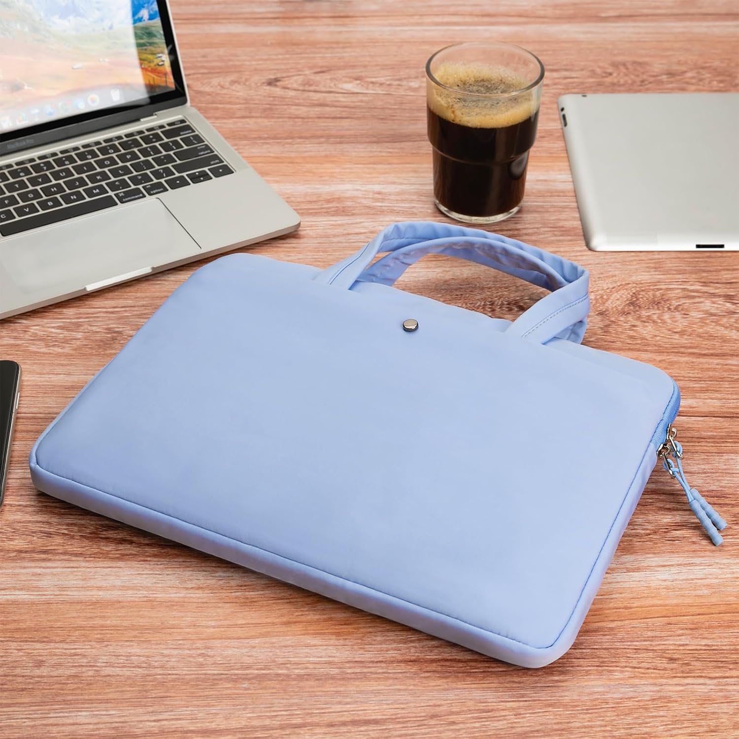 15.6 Inch Laptop Case Carrying Bag Sleeve Cover, Waterproof Soft Small Briefcase for 15 15.6 16 inch Acer Asus Dell HP Thinkpad Chromebook Computer Notebook, Blue