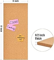 Vista 2 de Azulejos de Tablero de Corcho 17x8, Tablero de Anuncios, Tableros de Corcho Autoadhesivos de 1/2" de Grosor para Paredes, Azulejos de Corcho