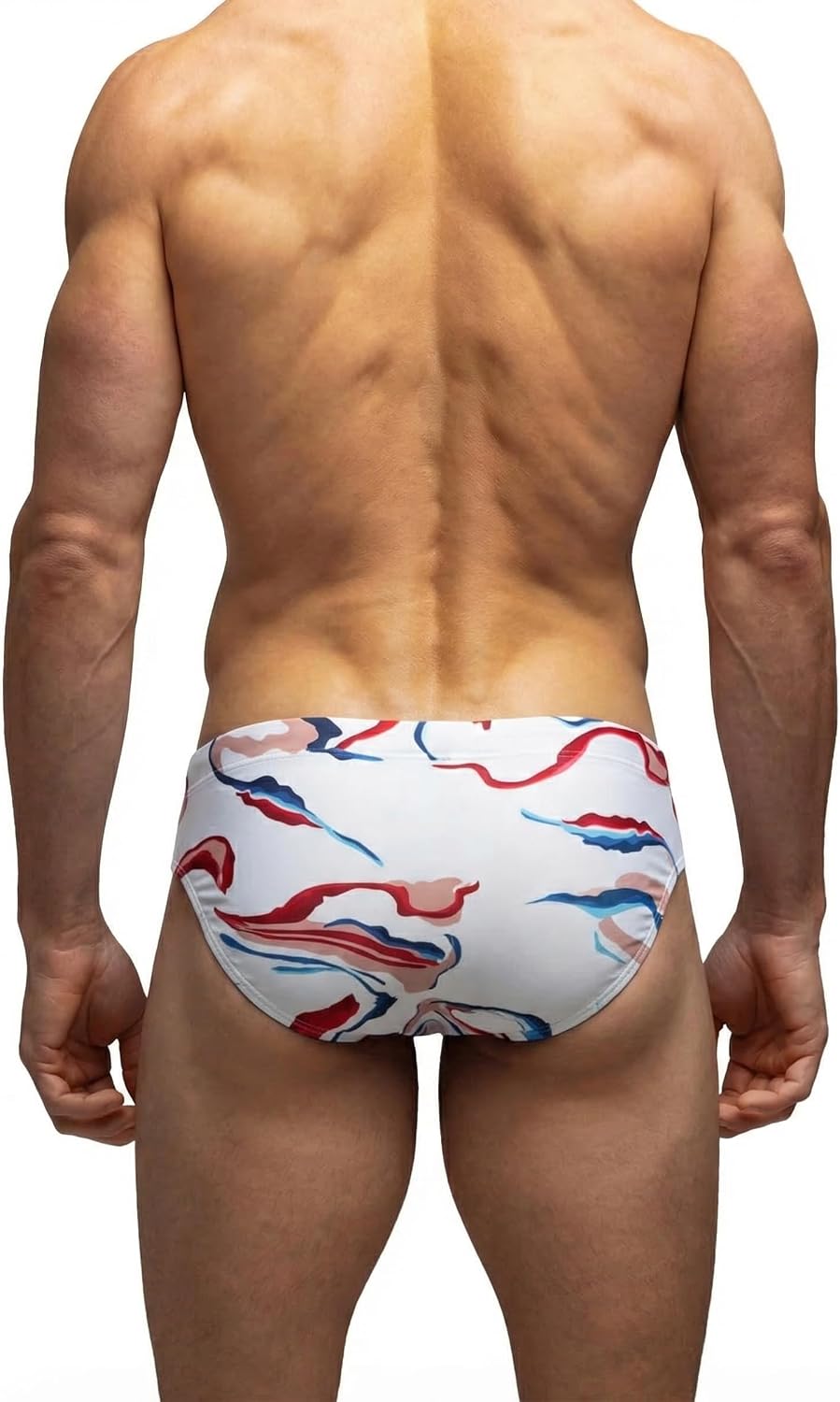 MIZOK Mens Print Swim Briefs Low Rise Swimsuit Bikini Swimwear