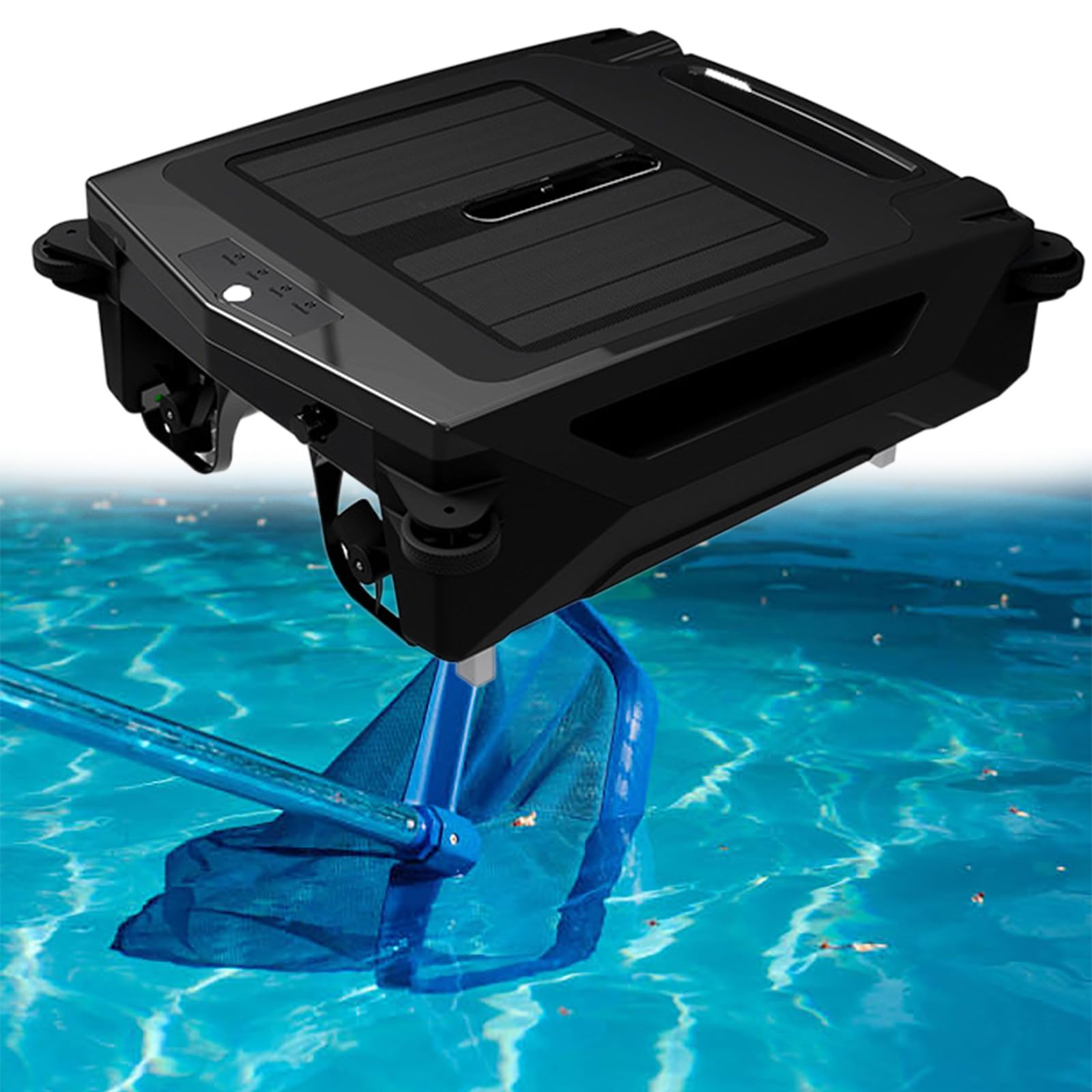 Limpiador robótico automático de Piscinas Alimentado por energía Solar, Limpiador de Piscinas Solar de Modo Dual y Limpieza Continua Durante la Noche, para Todas Las Piscinas