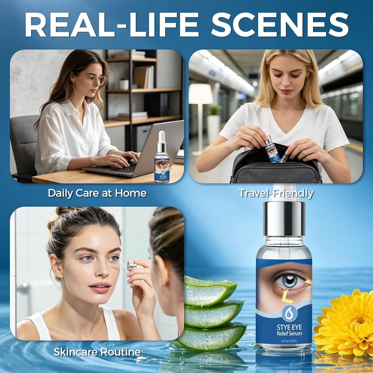 Stye Eye Treatment, Eye Stye Relief Serum, Natural & Gentle Stye Support, Non-Irritating Formula, Target Chalazions & Blepharitis, 30ml (1 Fl Oz)