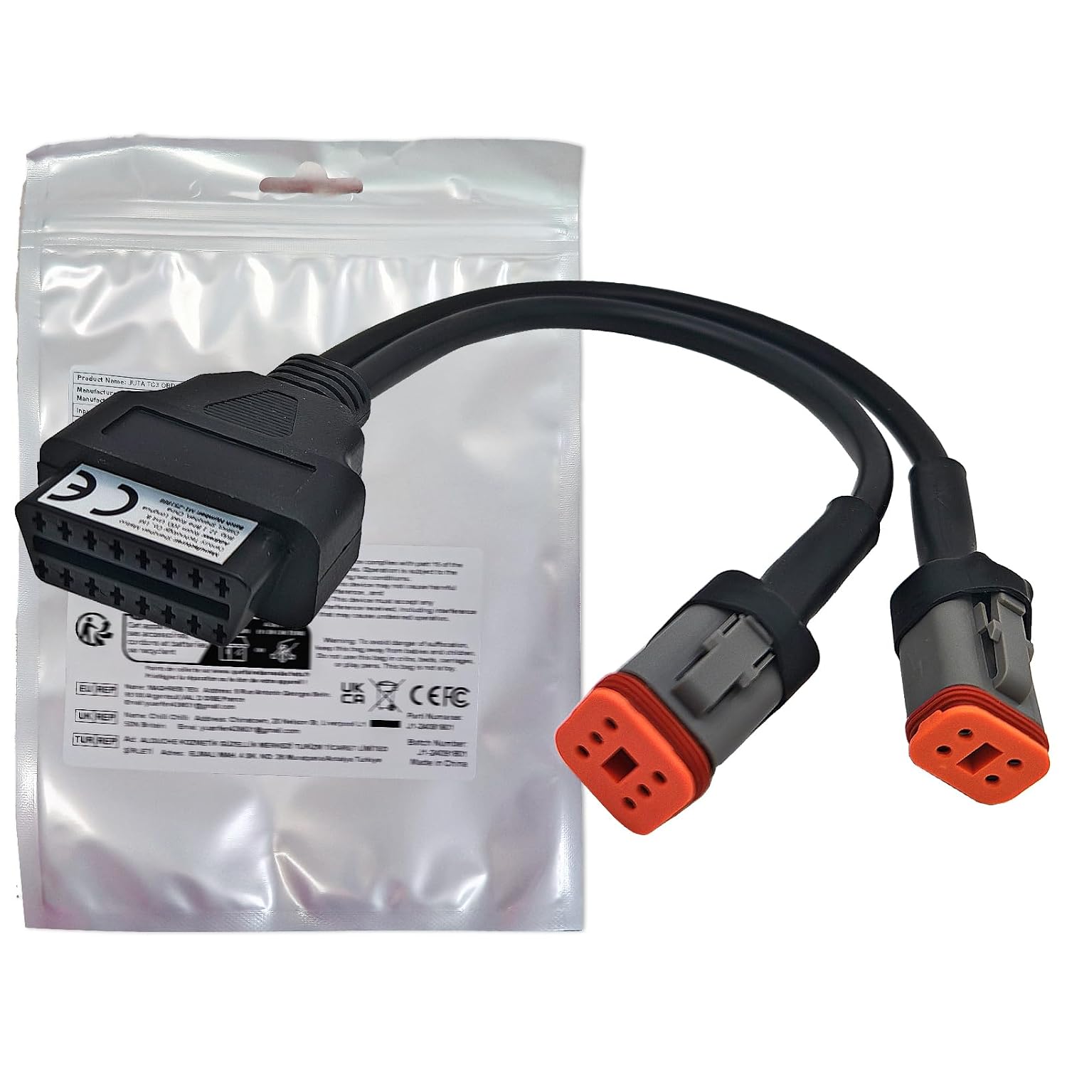 OBD2 Adapter for Harleyy, 2-in-1 [4 Pin + 6 Pin] to 16 Pin Motorcycle Diagnostic Cable, Professional Scanner Tool Connector for Softail, Sportster Models