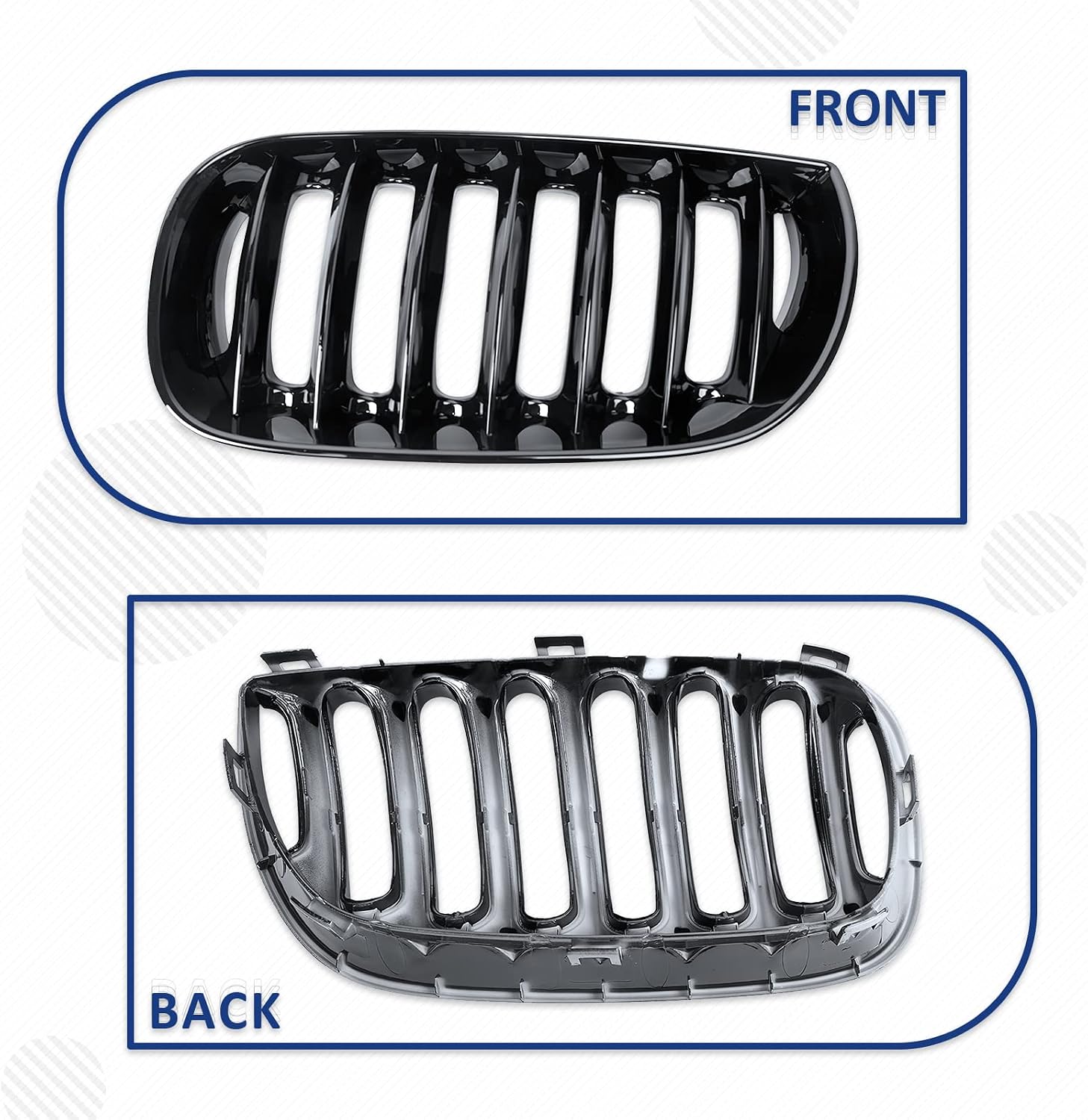 PENSUN Front Grill, Front Bumper Kidney Grille Fit for 2004-2006 BMW E83 X3, Gloss Black