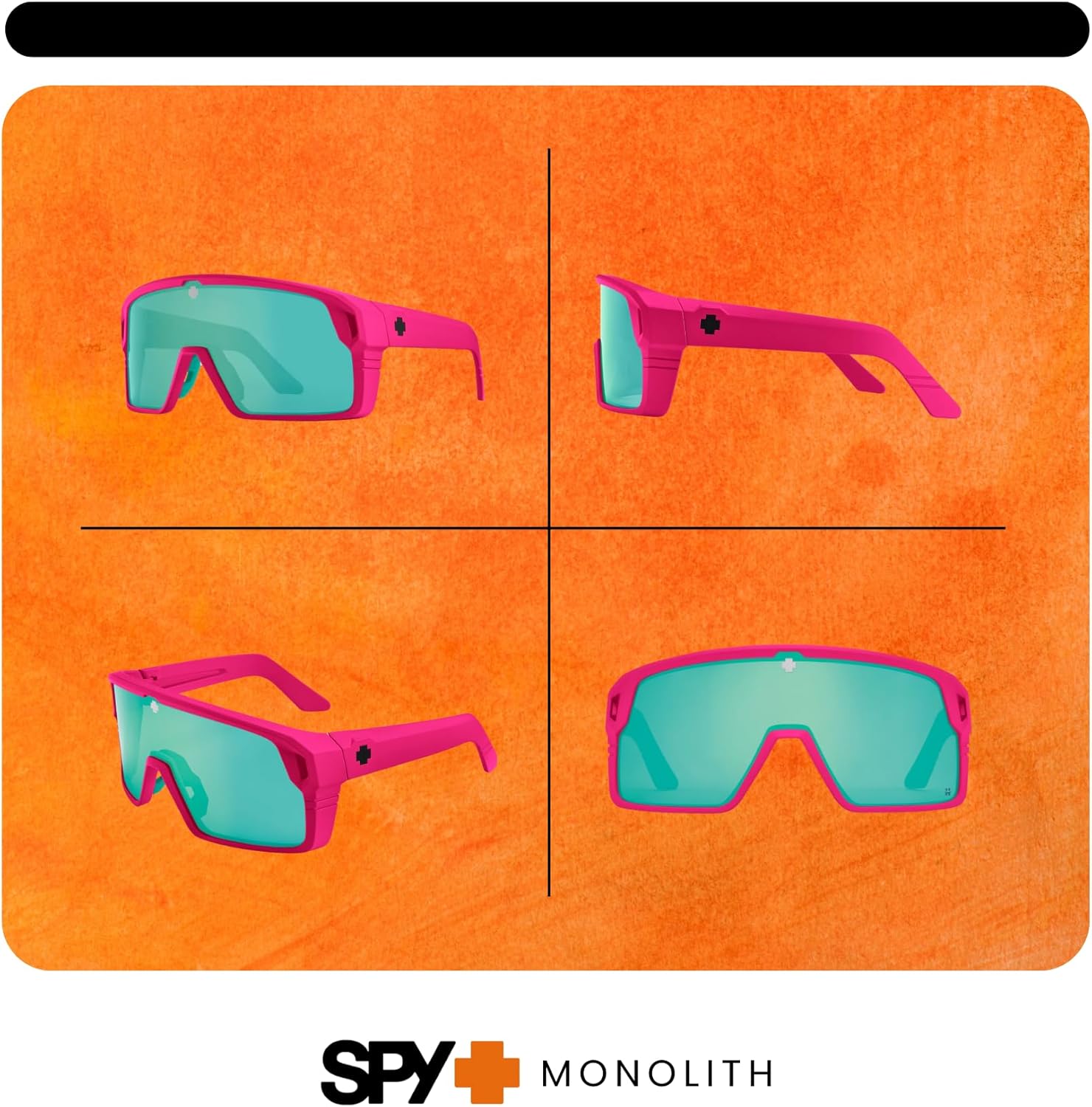 Spy Monolith 62MM Rectangular Sunglasses for Men +BUNDLE with ACCESSORY EYEWEAR KIT