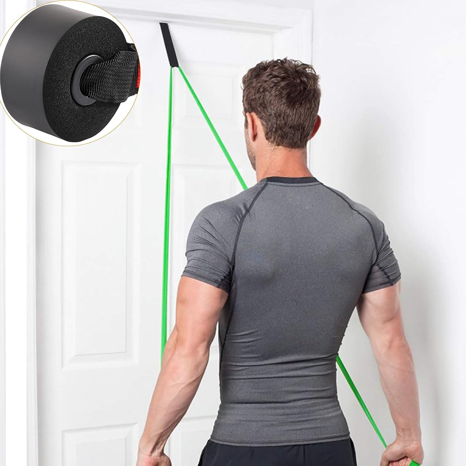 Resistance Bands Door Anchor Attachment, Secure Door Anchor Heavy Duty Door Anchor for Resistance Bands, Door Jamb Anchor for Fitness Workout Band image 3