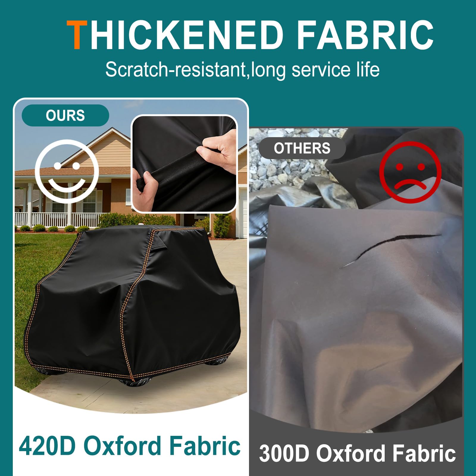 QYMOTO CFMOTO - Funda de 2 a 3 plazas, Tela Oxford de Larga duración, Mantiene Limpio, Uforce 1000, Compatible con CFMOTO UTV Uforce Zforce 500 600 800 950 1000, Accesorios de 126 x 59 x 67 Pulgadas | Almacenamiento exterior con protección UV para CFMOTO