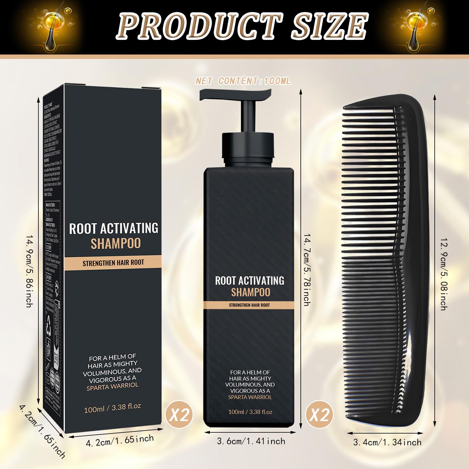 Spart Root Activator Shampoo 2 Piezas Champú Activador de Raíces Ingredientes Botánicos Suaves