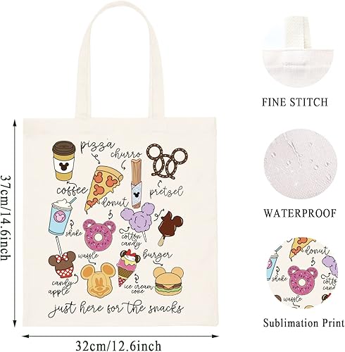 Miniatura 2 de WCGXKO Magic Kingdom Lover Gift Family Vacation Gift Just Here For The Snacks Shopping Bag Tote Bag