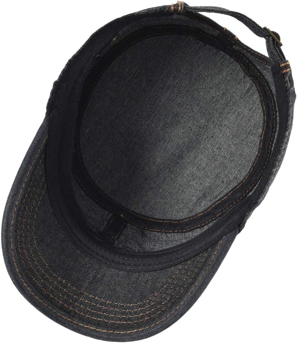 VOBOOM Washed Cotton Military Cadet Army Caps Unique Design Vintage Flat Top Hat - Image 6