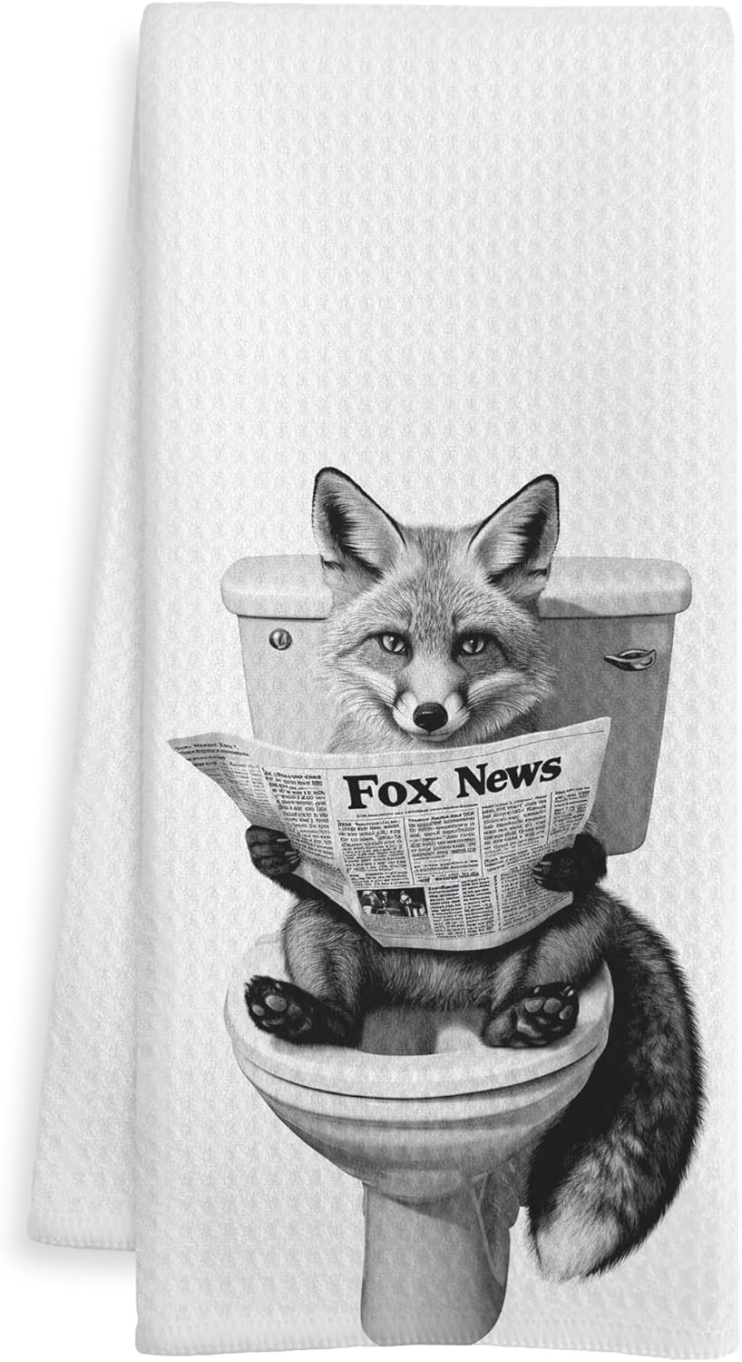 Funny Fox Gifts Hand Towels for Bathroom, Fox Lovers Gifts Decorative Hand Towels for Kids Guest Bathroom Washroom Power Room Vanity Half Bath, 16X24 Inch