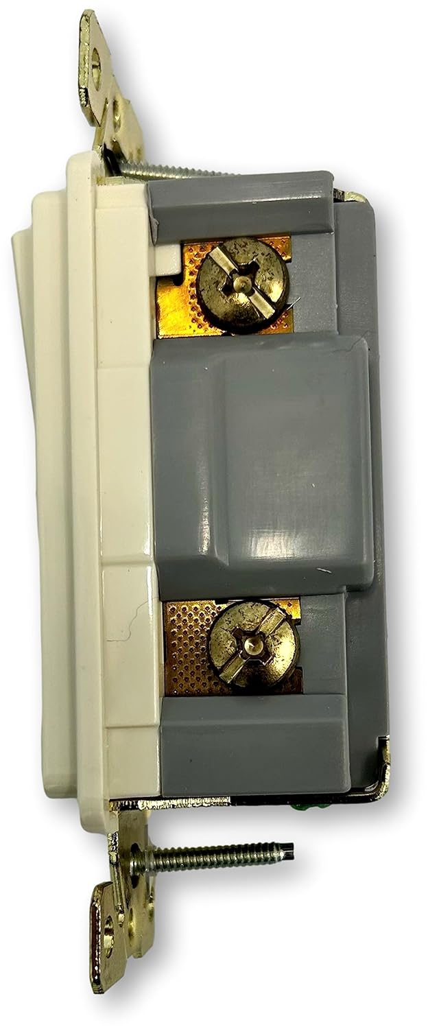 Eaton 7621A-BOX Commercial Grade Decorator Switch, Almond; Single Pole; Auto Grounding and a Standard Rocker; Polycarbonate Top and PVC Bottom Material; Voltage Rating of 120/277 VAC, 20 Amps