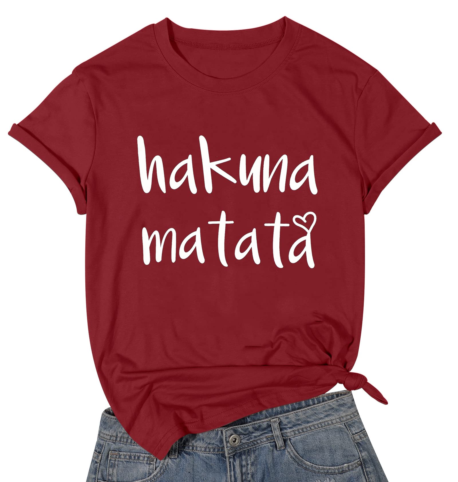 Hakuna Matata T Shirt Women Funny Animal Graphic Shirts Casual Magic Kingdom Short Sleeve Summer Hakuna Vacation Tee Tops